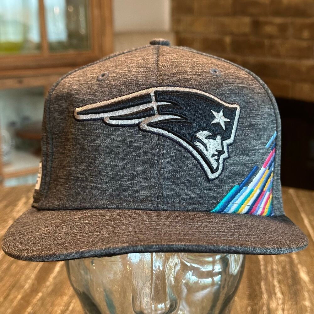 New Era 9FIFTY New England Patriots Crucial Catch 100 NFL SnapBack Hat Cap Gray